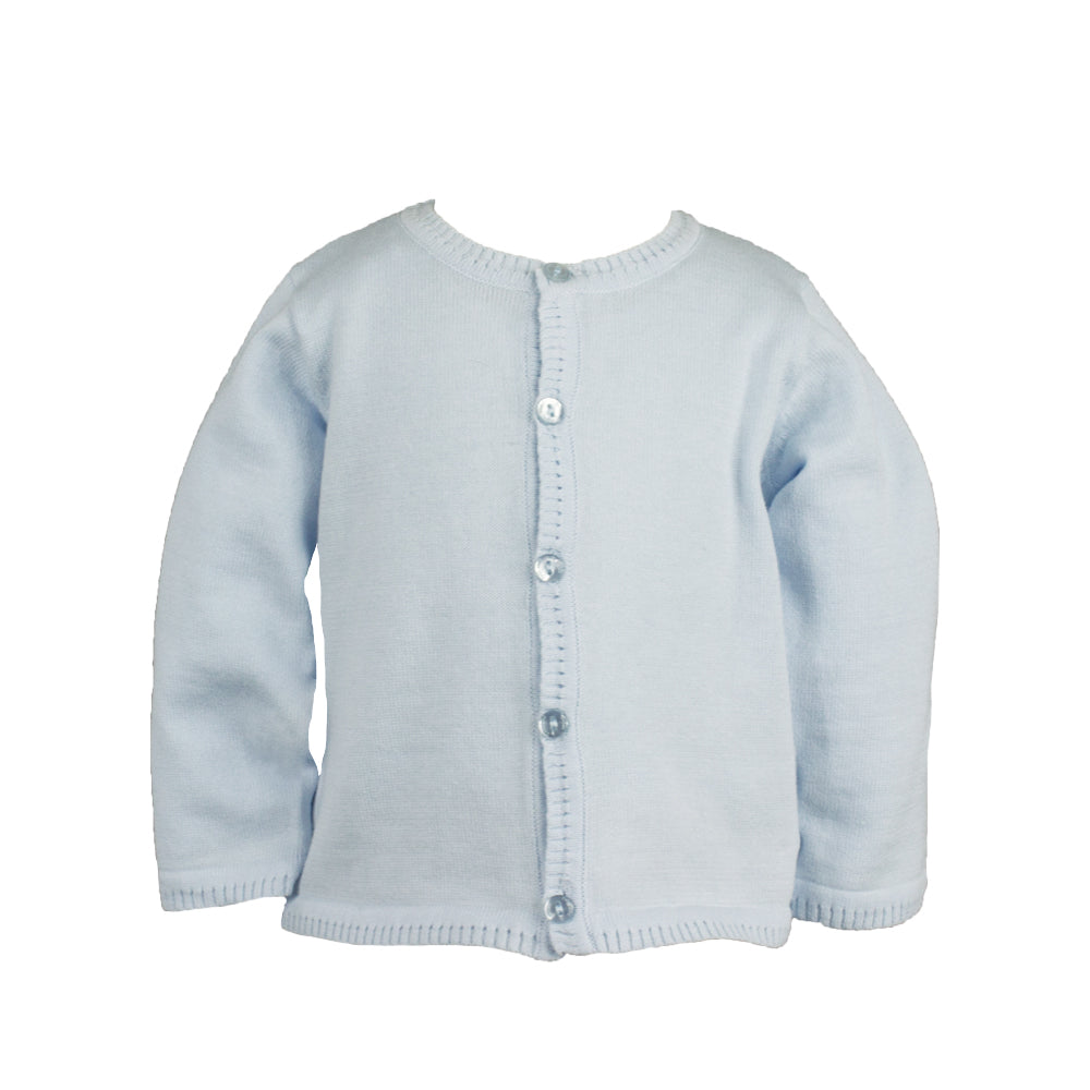 Petit Ami Blue Ladder Edge Cardigan Sweater