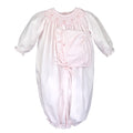 Petit Ami Pink Bishop Smocked Heirloom Bag and Hat